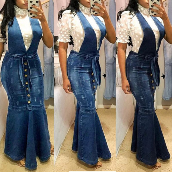 denim mermaid dress