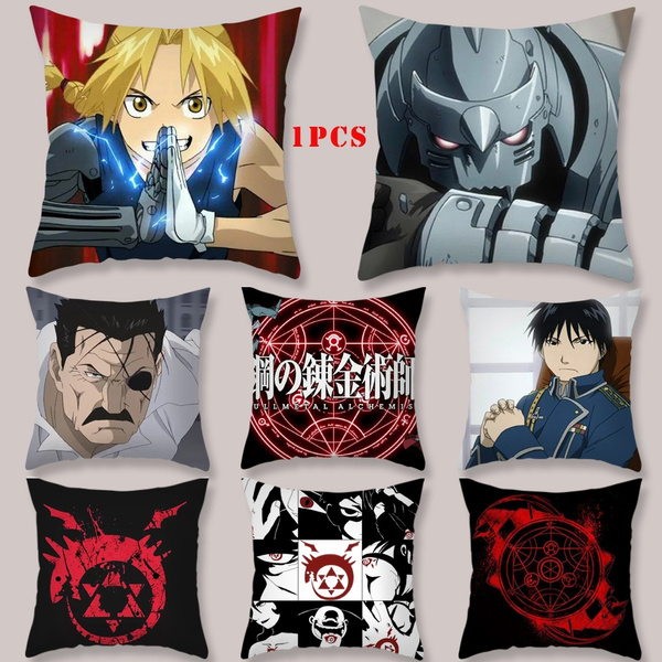 1PC 45*45cm Fullmetal Alchemist Brotherhood Printing Polyester Plush Couch  Chair Waist Car Computer Bed Sofa Throw Pillow Case Bedroom Office Bedding  Cushion Cover | Wish