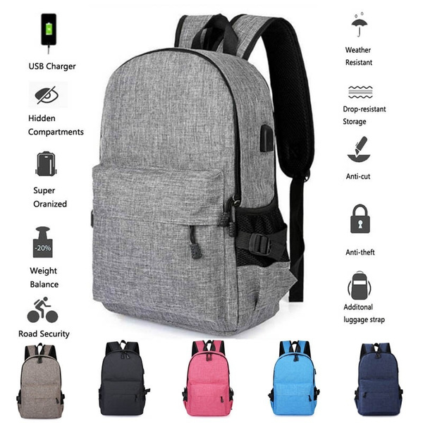Anti theft USB Charging Backpack Travel Shoulder Bag Laptop Student Backpacks