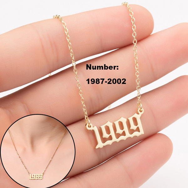 Birth Year Necklace Personalized Number 