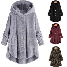 Fleece, hooded, Long Coat, Long sleeved