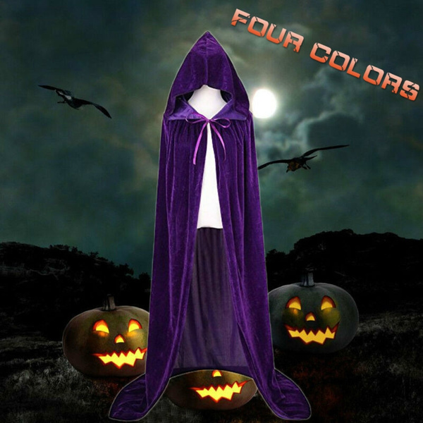 Clearance Velvet Hooded Cloak Witch Robe Medieval Witchcraft Cape Halloween Clearance Velvet Hooded Cloak Witch Robe Medieval Witchcraft Cape Halloween
