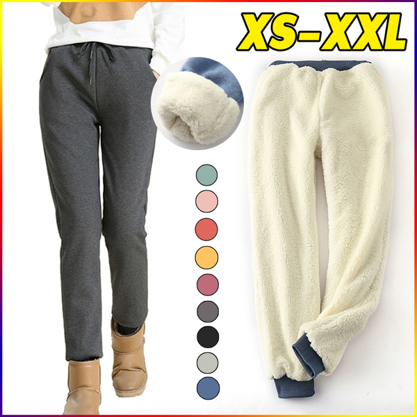 Winter cashmere warm pants ladies thick sheepskin cashmere pants ladies  loose winter casual ladies trousers to keep warm