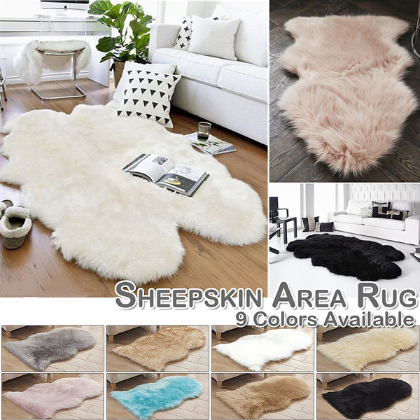 Chairs Sofas Cushions Washable Rugs Faux Fur Mats Shiny Sheepskin Wool Carpet 