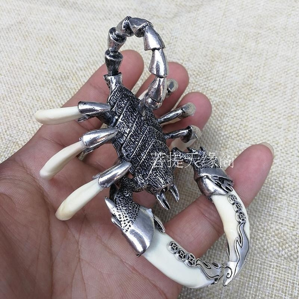 China Teeth Tibetan Silver Scorpion 