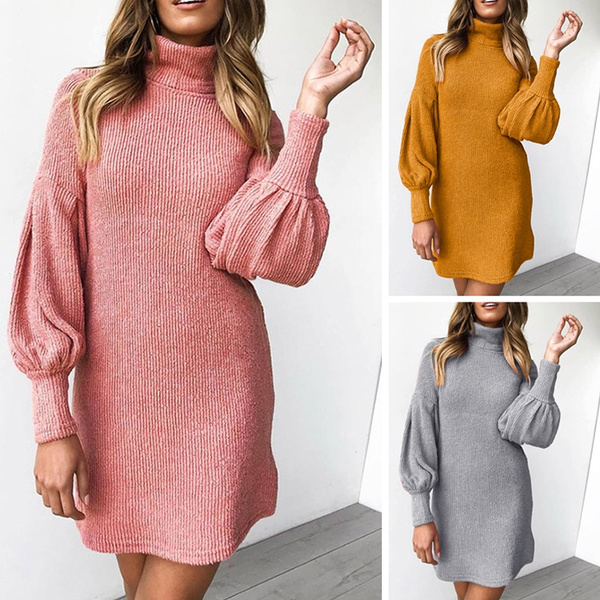 New Fall and Winter women Threaded Long-sleeved Hip Dress female casual one  piece dress Lady fashion base wear