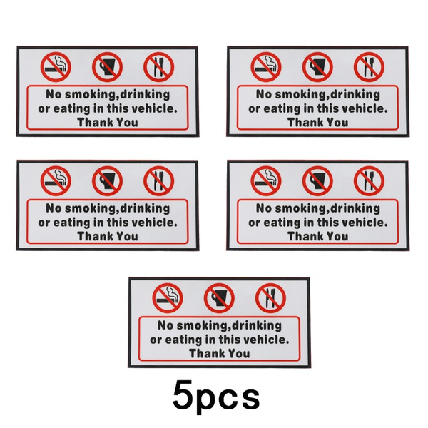 No Smoking Drinking Eating In This Vehicle Taxi Bus Decal Sticker p61 2 Pr 