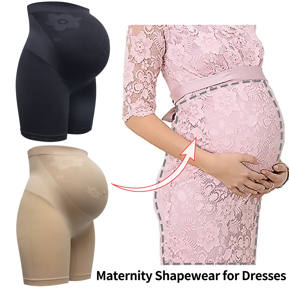 Surewin Womens Seamless Maternity Shapewear for Dress High Waist Over Bump Pregnancy Underwear