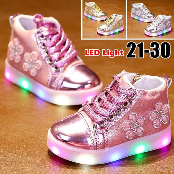 bedelaar nemen Emigreren New Girls Beautiful Princess Kids Led Lights Shoes Girls Luminous Shoes  Baby Shoes | Wish