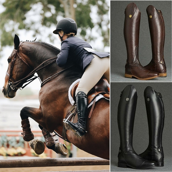 Mountain Women Rider Horse Riding Boots Smooth Leather Knee High Boots Horse Opus High Rider