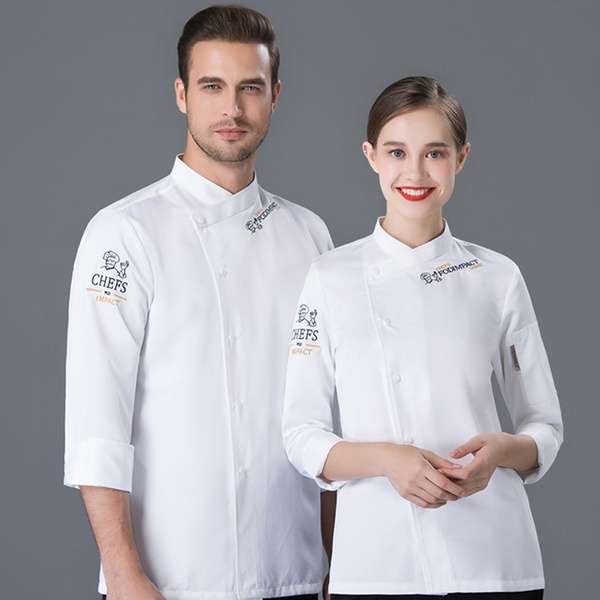 Chef Uniform Long Sleeve Cook Jacket Men Women Restaurant Hotel Fandb Waiter Kitchen Commis Baker 3437
