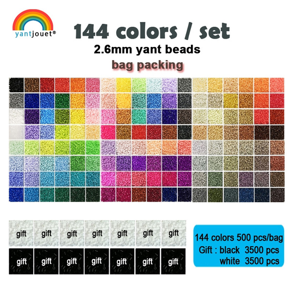 144colors/set Yantjouet 2.6mm EVA Mini Beads kit Gift Black/White 3500pcs Hama  Beads Perler Beads Diy Puzzles Iron Beads