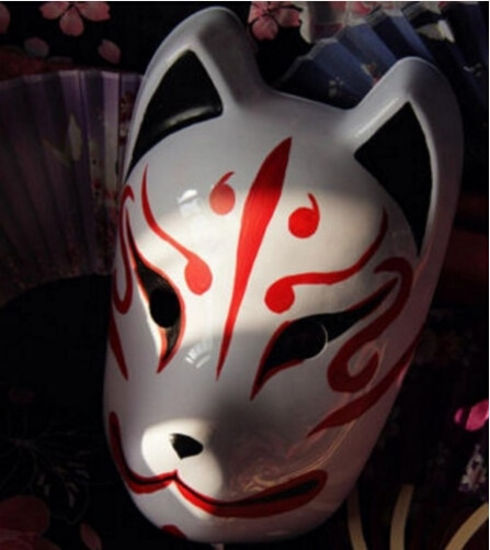 Full Face Hand-Painted Japan Fox Mask Kitsune Cosplay Masquerade New | Wish