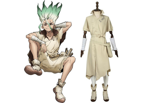 Anime Dr. Stone Senku Ishigami Cosplay Cosplay Senku Adulto Branco