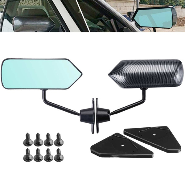 2pcs Car Racing Universal Side Rear View Mirror Wide Angle Metal Bracket For Mazda 3 For Miata Mx5 Rx7 Wish