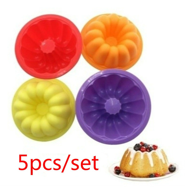 5pcs, Baking Molds Set, Including Silicone Bundt Mold, Cake Pan