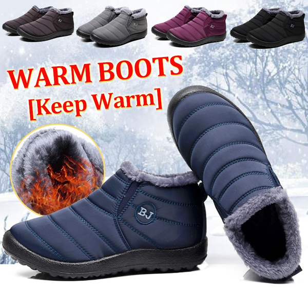 Winter Warm Cotton Shoes Men Women Waterproof Snow Boots Ankle