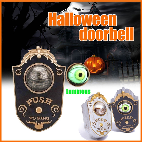 Electronic Doorbell Halloween Door Decorations Horror Props Creepy Eyes ...