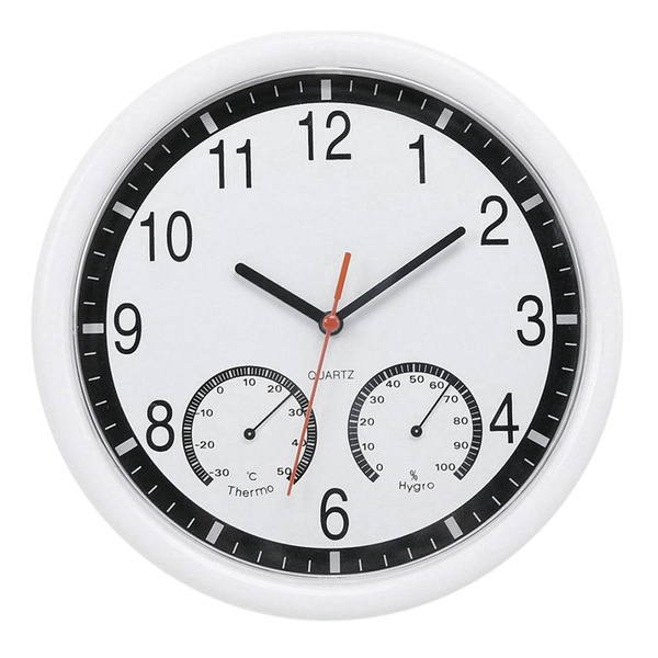 Quartz Stone Clock Silent Wall Clock Accurate Thermometer Humidity Indoor Outdoor Pool Patio Wish