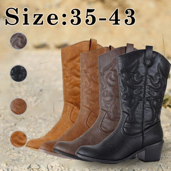 Plus size womens cowboy clearance boots