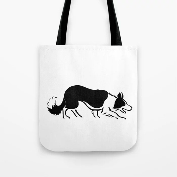 border collie tote bag