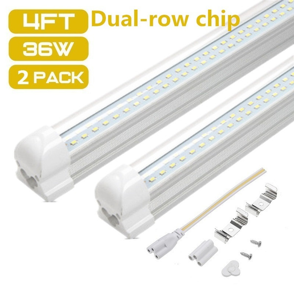 Details about  / 4FT Double LED T8 Troffer Shop AC85-265V Tube Light Fixture 6000K Cool White