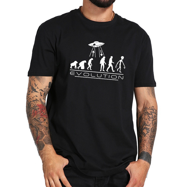 Human Evolution T shirt Alien UFO Fashion Funny Humor Tshirt Wish