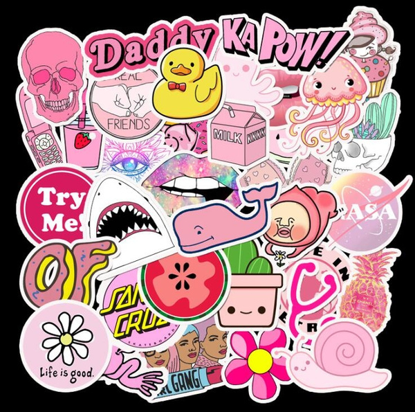 Pink Style Fashion Graffiti Stickers For Motorcycle Car & Suitcase Cool Laptop 