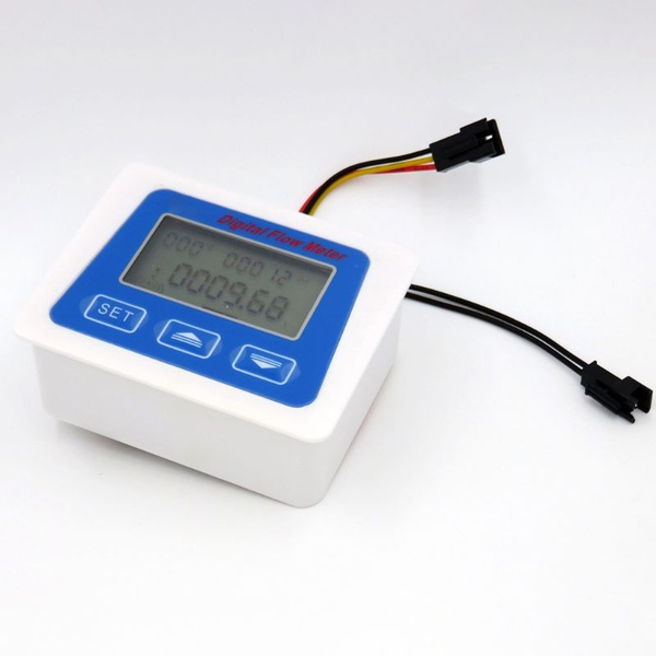 Digital Lcd Display Water Flow Sensor Meter Flowmeter Rotameter Temperature 