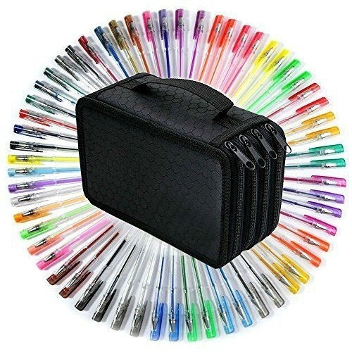 Gel Pens-Pack of 60 Colors with 72 Slots Pen Bag Pen Case,for