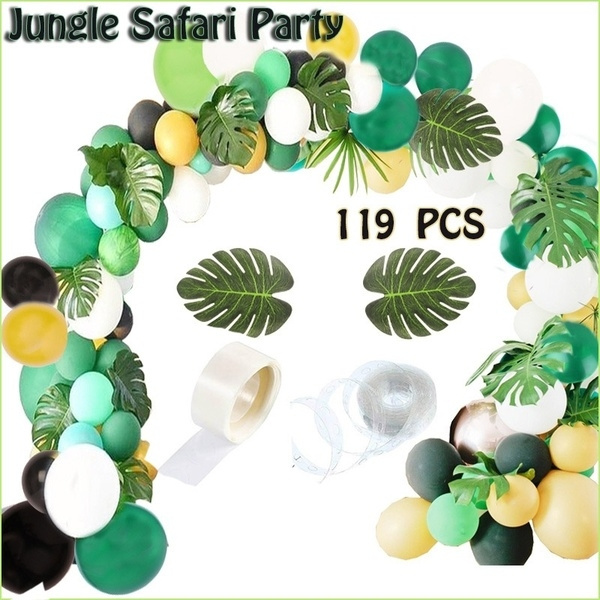 119Pcs Jungle Safari Tropical Theme Party Balloon Arch Forest Latex ...