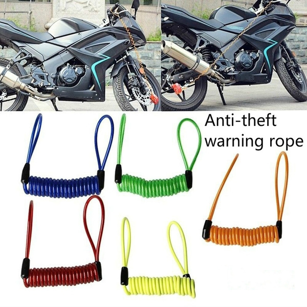 Safe Anti-theft Spring-Rope Motorcycle Bike Wheel Disc Brake Reminder Cable Lock 