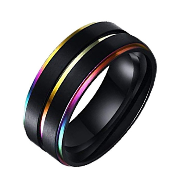 Anillos Clásicos De Acero Al Titanio Negro Anillos De Y De Anillos Clásicos De Acero Al Titanio Negro Anillos De Y De