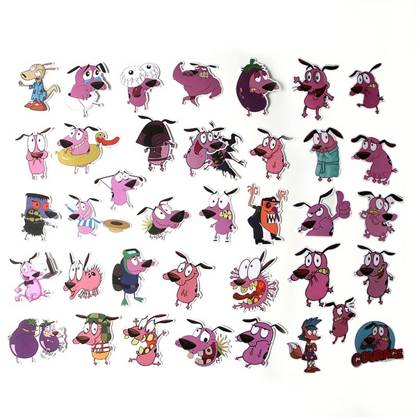 38 Pcs COURAGE The Cowardly Dog Funny Sticker Decals Pvc Scrapbooking for  Phone Luggage Laptop DIY Sticker NA28 | Wish