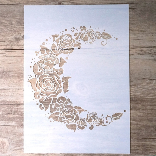 A4 Size Moon Flower Craft Layering Stencils For Wall Painting Diy Sbooking Album Paper Card Making Decorative Embossing Template Wish - Stencil Paper For Wall Painting A4 Size Moon Flower Craft Layering Stencils For Wall Painting Diy Sbooking Album Paper Card Making Decorative Embossing Template Wish - Stencil Paper For Wall Painting