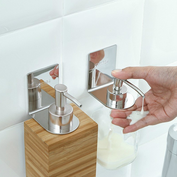 Stainless Steel Shower Gel Hanging Holder Self-Adhesive Shampoo