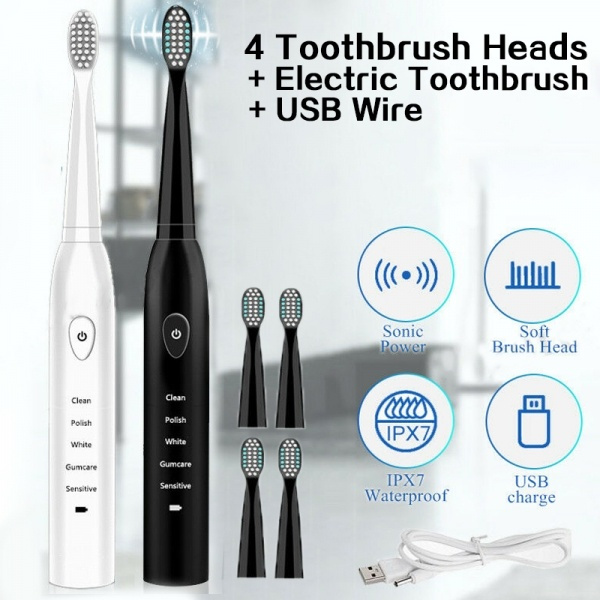 Electric Cleaning Brush with 5 Brush Heads Bathroom Wash Brush USB  Rechargeable Electric Brush Cleaner For