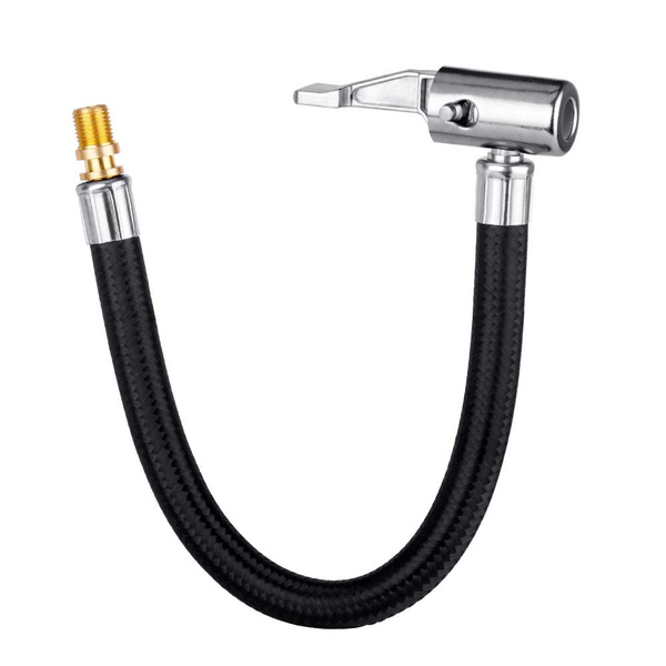 LUMITECO Lock On Air Chuck with Air Hose and Tire Schrader Valve Fine Thread Tire Inflator Hose Adapter for Twist On Convert to Lock On Connection