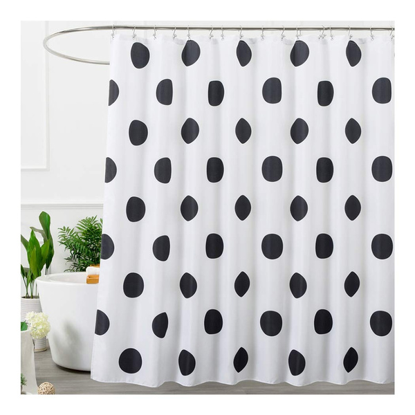 Polka Dot Washable Fabric Shower, Black And White Polka Dot Shower Curtain