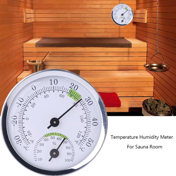 Small 58mm Wall Mounted For Sauna Room Aluminum Alloy Household Humidity  Meter Hygrometer Temperature Meter Thermometer