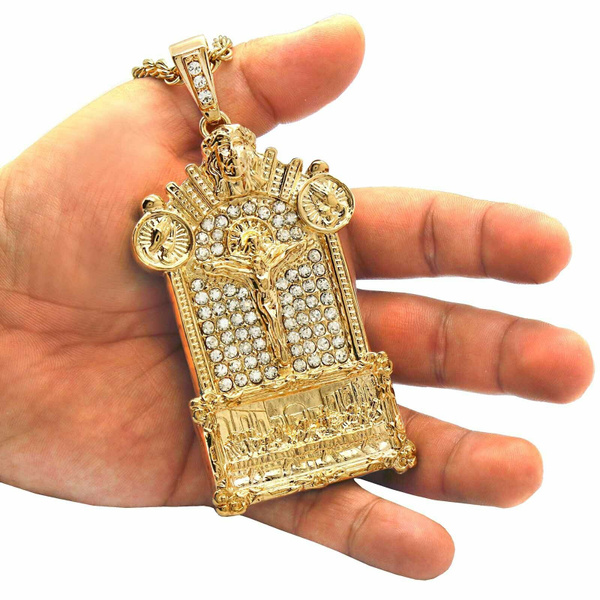 14k Gold Plated XL Last Supper Jesus 