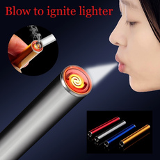 Frameless Lighter Cool Blow To Ignite Lighter Electric USB Lighter Cigarette Lighter Convenient Survival Lighters