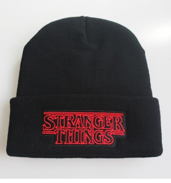 Stranger Things Sombrero de Punto Cálido de Moda-Negro 