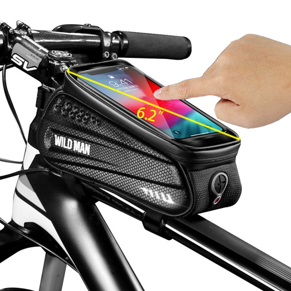 WHEEL UP Nylon Rainproof Touch Screen Bicycle Bags MTB Bike Top Tube Pouch #OS 