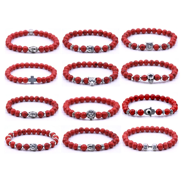 8 MM Røde perler Natursten Armbånd Armbånd | Wish
