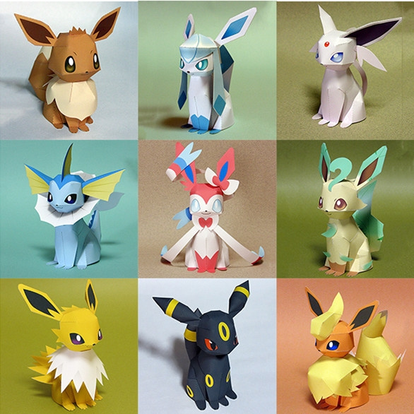 Pokemon Eevee 3d Paper Model Diy Paper Puzzle Puzzle Toys Rare Toy