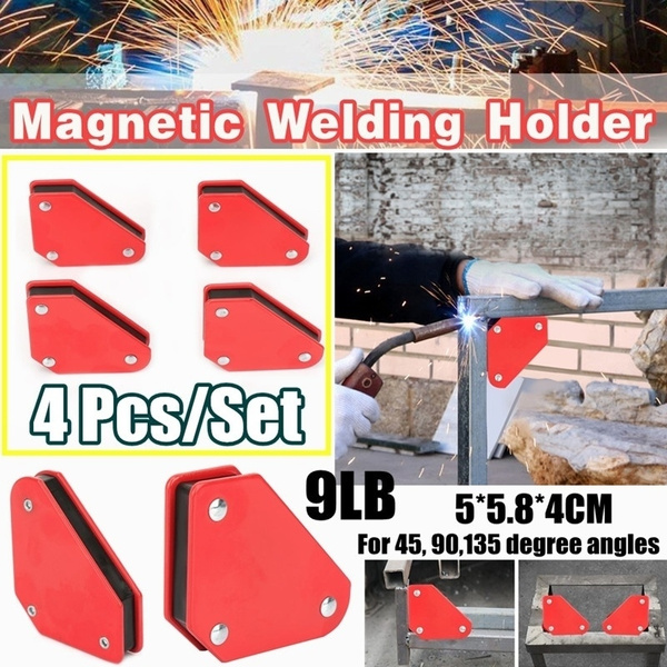 4pcs 9LB Angle Soldering Locator Magnetic Magnet Corner Arrows  Welding Tool Kit 