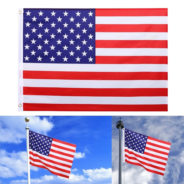 3x5 American Flag 4 PACK 3' X 5' FT USA US U.S. American Flag Polyester Stars Brass Grommets Fast American Flag Made In USA - Foto 7
