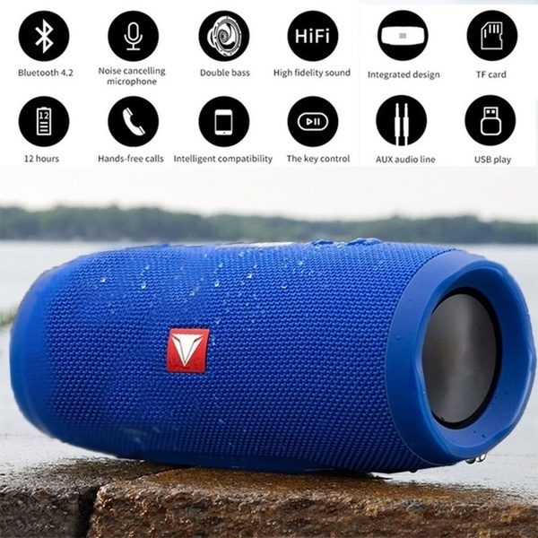 Outdoor Portable Waterproof Hifi Column Speaker Wireless Bluetooth 