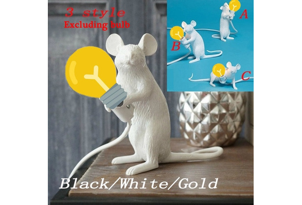 Lamp Light Gold White Novelty Mouse Rat Crow 4W